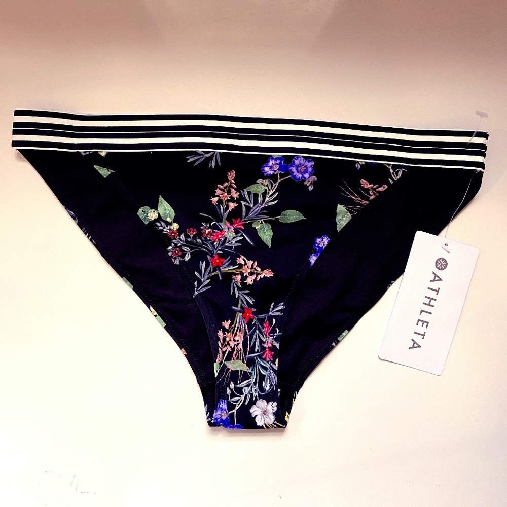 NWT ATHLETA Gold Coast floral bikini bottom medium